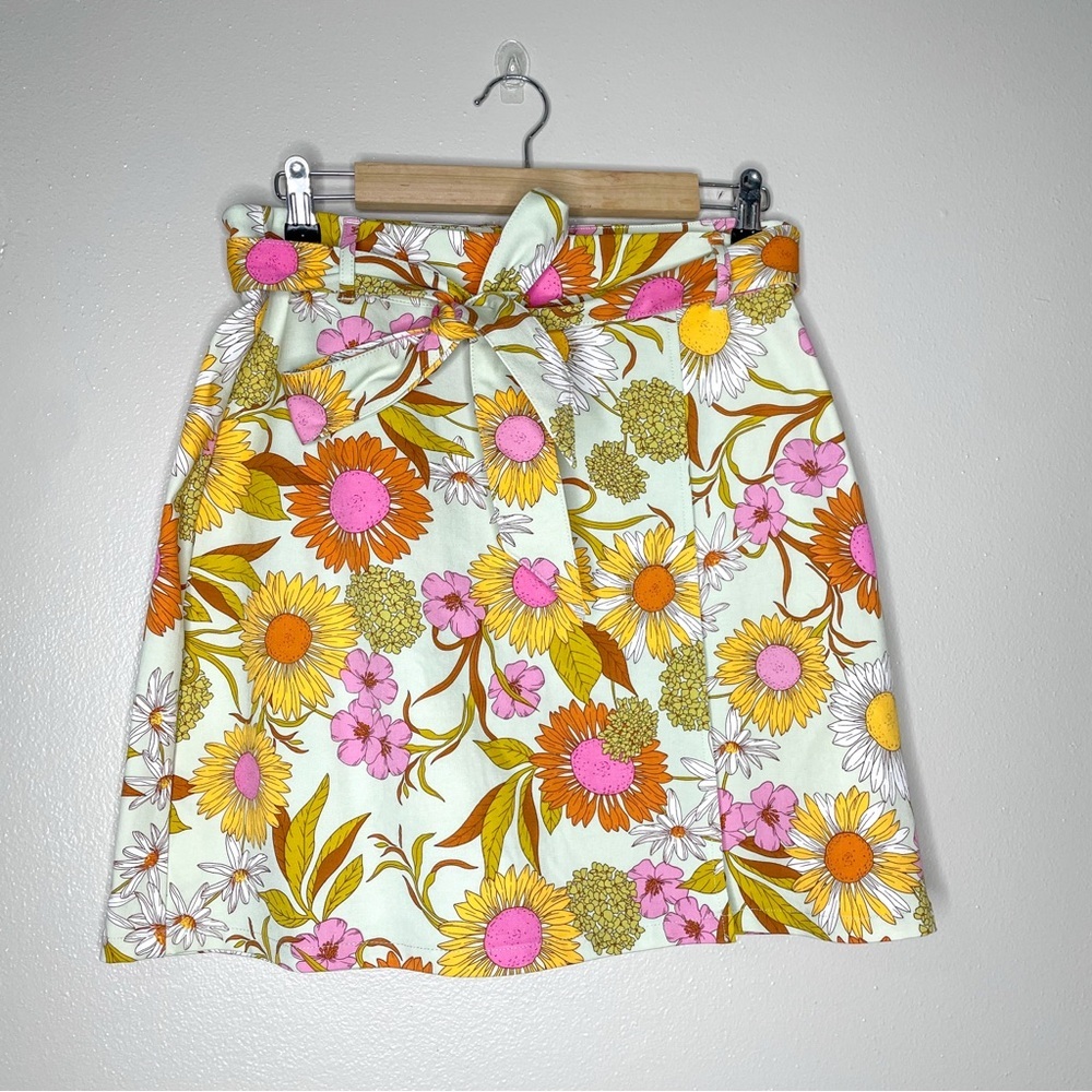 Spartina 449 Floral Midi Skirt in Cream, Pink & Yellow - Picture 4 of 9